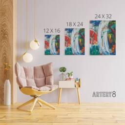 "Artery8 The Bewitched Mill Colourful Franz Marc Vintage Canvas Wall Art - Size: W18"" x H24""" - thumbnail 4