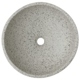 Berkfield Home Countertop Basin Grey Round Œ¶41x14 cm Ceramic - Size: 41x14 cm - thumbnail 4