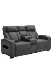 More4Homes Capri Electric Recliner 2+3 Seater Sofa Set w Bluetooth speakers in Charcoal - thumbnail 2