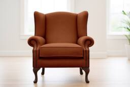 Somnior Hudson Sherpa Fabric Wingback Accent Arm Chair Manufactured in UK in Burnt Orange - Size: 1 Seater - thumbnail 2