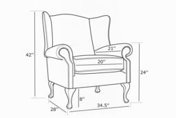 Somnior Hudson Sherpa Fabric Wingback Accent Arm Chair Manufactured in UK in Burnt Orange - Size: 1 Seater - thumbnail 4