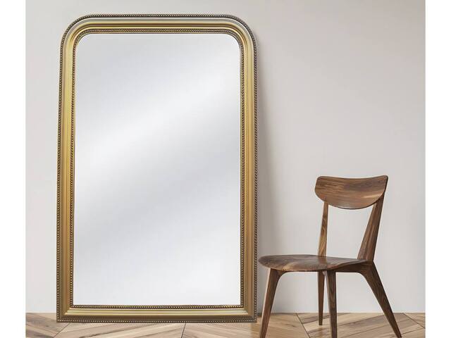 Vente-unique Paulownia Wood Overmantel Mirror - L80 X H110 Cm - Gold Brass Effect - image 1