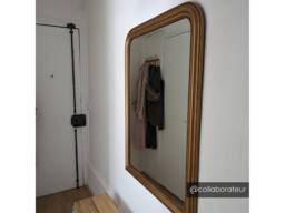 Vente-unique Paulownia Wood Overmantel Mirror - L80 X H110 Cm - Gold Brass Effect - thumbnail 8