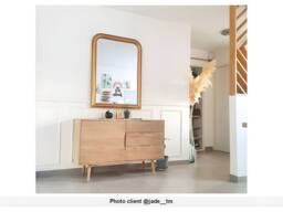 Vente-unique Paulownia Wood Overmantel Mirror - L80 X H110 Cm - Gold Brass Effect - thumbnail 7