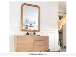 Vente-unique Paulownia Wood Overmantel Mirror - L80 X H110 Cm - Gold Brass Effect - thumbnail 6