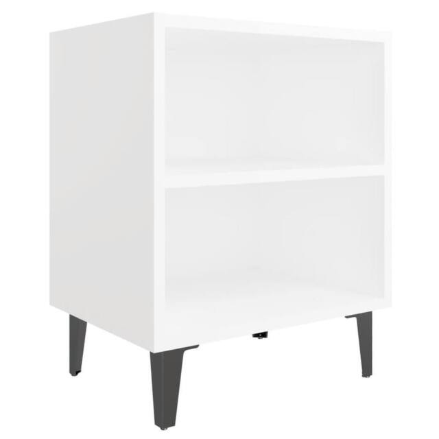 Berkfield Home Bed Cabinet with Metal Legs White 40x30x50 cm - Size: 40 x 30 x 50 cm - image 1