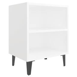 Berkfield Home Bed Cabinet with Metal Legs White 40x30x50 cm - Size: 40 x 30 x 50 cm - thumbnail 1