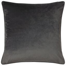 Furn Wisteria Printed Velvet Cushion in Charcoal - Size: 50 cm x 50 cm - thumbnail 2