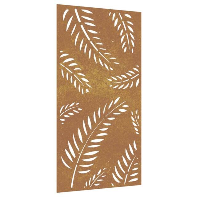 Berkfield Home Garden Wall Decoration 105x55 cm Corten Steel Leaf Design in Brown - image 1