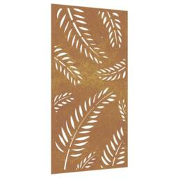 Berkfield Home Garden Wall Decoration 105x55 cm Corten Steel Leaf Design in Brown