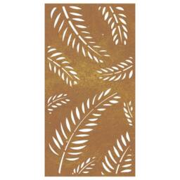 Berkfield Home Garden Wall Decoration 105x55 cm Corten Steel Leaf Design in Brown - thumbnail 4