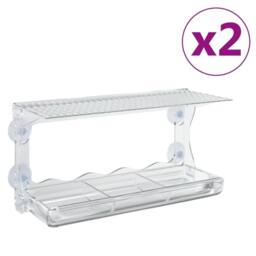 Berkfield Home Window Bird Feeders 2 pcs Acrylic 30x12x15 cm in Clear - Size: 30 x 12 x 15 cm