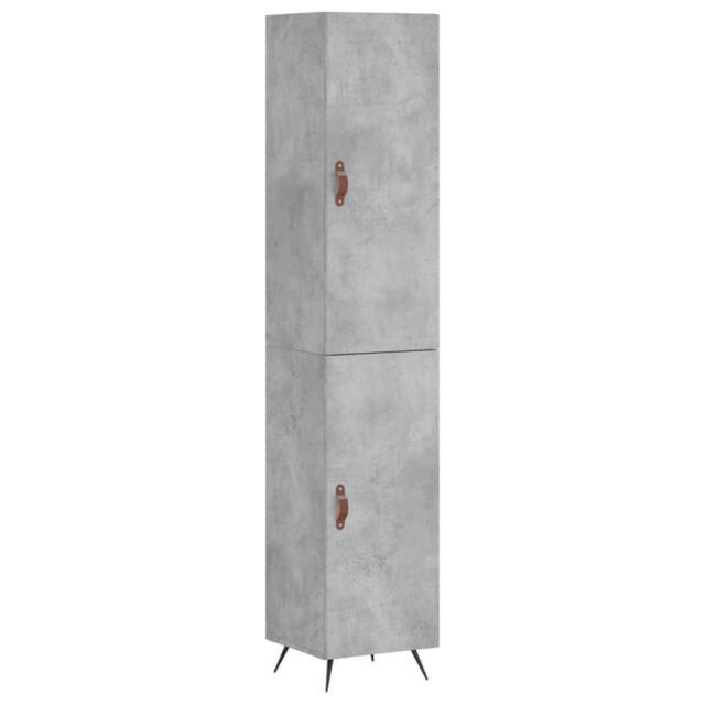 Berkfield Home Highboard Concrete Grey 34.5x34x180 cm Engineered Wood - image 1