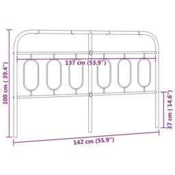 Berkfield Home Metal Headboard White 137 cm - thumbnail 6