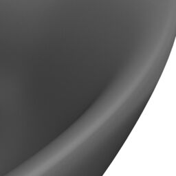 Berkfield Home Luxury Basin Overflow Oval Matt Dark Grey 58.5x39 cm Ceramic - thumbnail 5