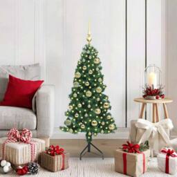 Berkfield Home Corner Artificial Christmas Tree Green 120 cm PVC & Metal - thumbnail 1