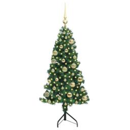 Berkfield Home Corner Artificial Christmas Tree Green 120 cm PVC & Metal - thumbnail 3
