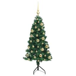 Berkfield Home Corner Artificial Christmas Tree Green 120 cm PVC & Metal - thumbnail 4