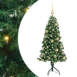 Berkfield Home Corner Artificial Christmas Tree Green 120 cm PVC & Metal - thumbnail 2