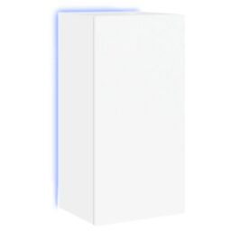 Berkfield Home TV Wall Cabinet with LED Lights White 40.5x35x80 cm - thumbnail 2