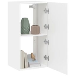Berkfield Home TV Wall Cabinet with LED Lights White 40.5x35x80 cm - thumbnail 6