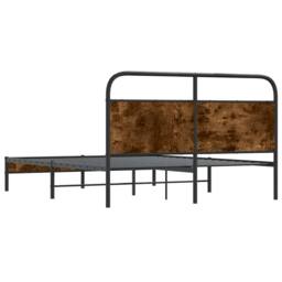 Berkfield Home Elegant Bed Frame Without Mattress 160x200 cm Smoked Oak Engineer in Brown - thumbnail 7