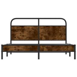 Berkfield Home Elegant Bed Frame Without Mattress 160x200 cm Smoked Oak Engineer in Brown - thumbnail 5