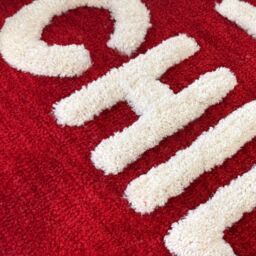 Mooky Mats Chill Pill Bath Runner - Long Bath Mat Rug in Red - thumbnail 3