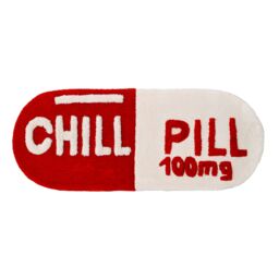 Mooky Mats Chill Pill Bath Runner - Long Bath Mat Rug in Red