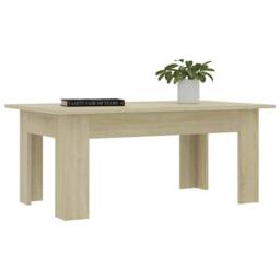 Berkfield Home Coffee Table Sonoma Oak 100x60x42 cm Engineered Wood in Light Tan - Size: 100 x 60 x 42 cm - thumbnail 3