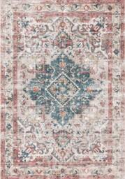 THE RUGS Buram Vintage Washable Rug - Ultra Soft Polyamide Non Slip Design in Light Beige - Size: 60 cm x 180 cm - thumbnail 1