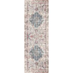 THE RUGS Buram Vintage Washable Rug - Ultra Soft Polyamide Non Slip Design in Light Beige - Size: 60 cm x 180 cm - thumbnail 3