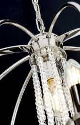 Loops 6 Bulb Chandelier LIght Highly Polished Nickel Finish Plated LED E14 60W in Metallics - thumbnail 3