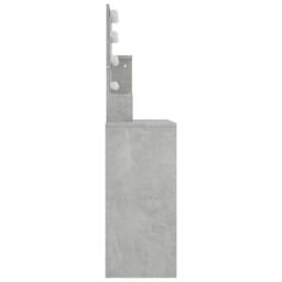 Berkfield Home White Dressing Table with LED Concrete Grey 86.5x35x136 cm - thumbnail 6