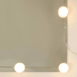 Berkfield Home White Dressing Table with LED Concrete Grey 86.5x35x136 cm - thumbnail 7
