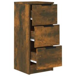 Berkfield Home Sideboards 2 pcs Smoked Oak 30x30x70 cm Engineered Wood in Brown - Size: 30 x 30 x 70 cm - thumbnail 7