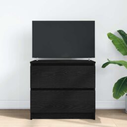 Berkfield Home TV Cabinet Black 60x35x54 cm Engineered Wood - Size: 60 x 35 x 54 cm - thumbnail 3