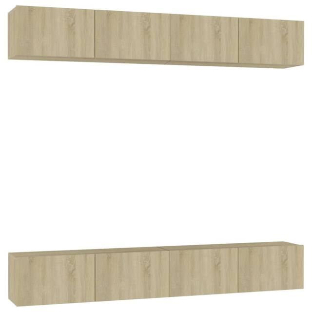 Berkfield Home TV Cabinets 4 pcs Sonoma Oak 100x30x30 cm Engineered Wood - Size: 100 x 30 x 30 cm - image 1
