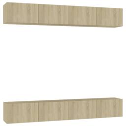 Berkfield Home TV Cabinets 4 pcs Sonoma Oak 100x30x30 cm Engineered Wood - Size: 100 x 30 x 30 cm - thumbnail 1