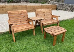 Charles Taylor Trading Straight Grand Chair & Bench With Rect Coffee in Brown - thumbnail 3