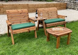 Charles Taylor Trading Straight Grand Chair & Bench With Rect Coffee in Brown - thumbnail 4