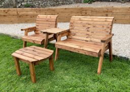 Charles Taylor Trading Straight Grand Chair & Bench With Rect Coffee in Brown - thumbnail 2