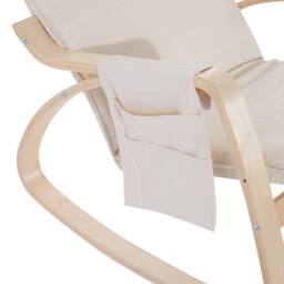 STILVORA Rocking Lounge Chair with Adjustable Leg Rest in Cream - thumbnail 8