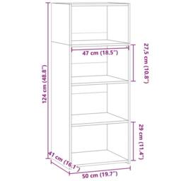 Berkfield Home Highboard Sonoma Oak 50x41x124 cm Engineered Wood in Light Oak - Size: 50 x 41 x 124 cm - thumbnail 9