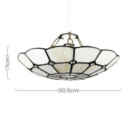 ValueLights Tiffany Cortez Cream Stained Glass Ceiling Pendant Light Lamp Shade - thumbnail 6