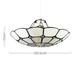 ValueLights Tiffany Cortez Cream Stained Glass Ceiling Pendant Light Lamp Shade - thumbnail 8