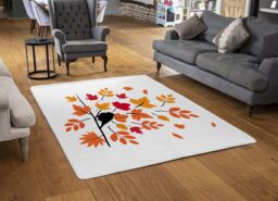 Benjamin Tate Design Autumn Bird On Branch Rug in Natural - Size: Large - thumbnail 2