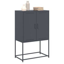 Berkfield Home TV Cabinet Black 68x39x60.5 cm Steel - thumbnail 4