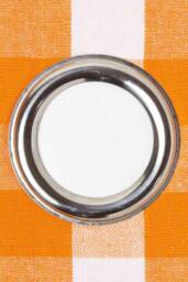 Homescapes Cotton Block Check Gingham Eyelet Curtain Pair in Orange - Size: 140 cm width x 229 cm drop - thumbnail 4