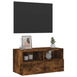 Berkfield Home TV Wall Cabinet Smoked Oak 60x30x30 cm Engineered Wood in Brown - Size: 60 x 30 x 30 cm - thumbnail 5